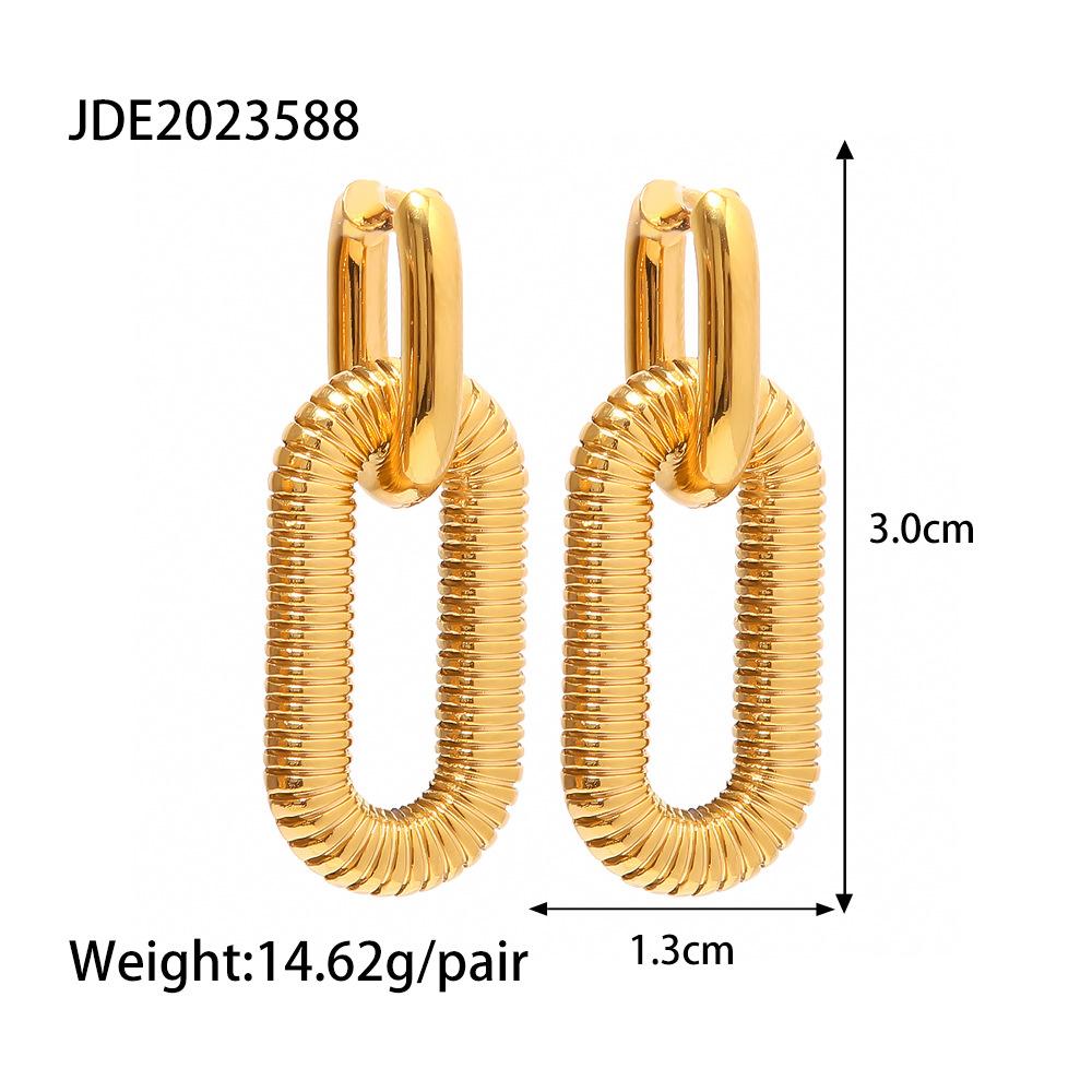 Europe and the United States Exaggerated 18K Gold-plated Stainless Steel Chain Earrings Trend Earrings Wholesale