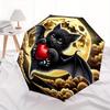 1pc Moon Sky Bat Pattern Automatic Umbrella is Fashionable and Good-Looking, a Portable 3-Fold Umbrella, Suitable for Travel and Daily Use,