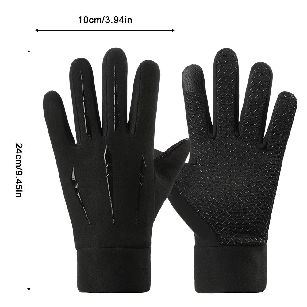 1Pair Winter Waterproof Fishing Men's Gloves Women's Cycling Warm Anti Slip Outdoor Sports Full Finger Touch Screen Gloves