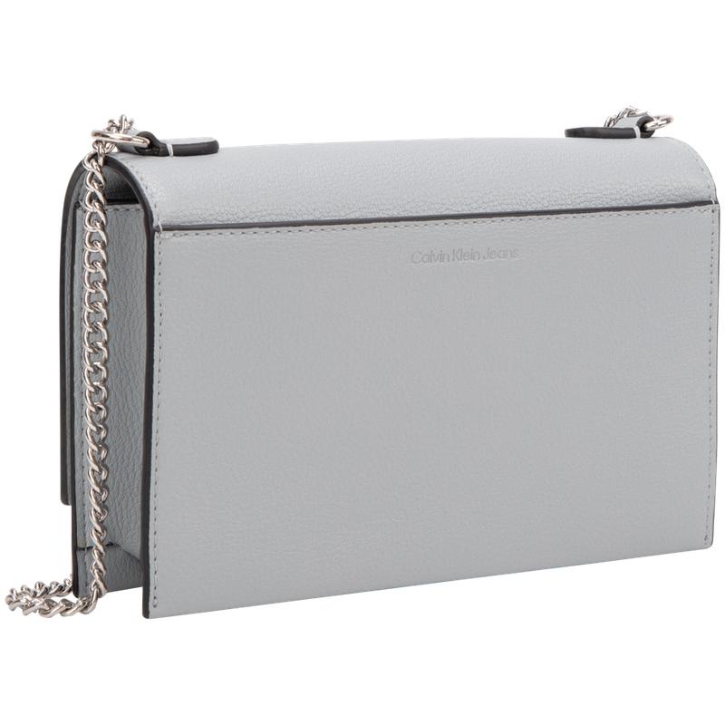Calvin Klein Minimalist Metal Buckle Chain Flap Crossbody Bag Women Shoulder Bag Gray Blue DH2806-PC6