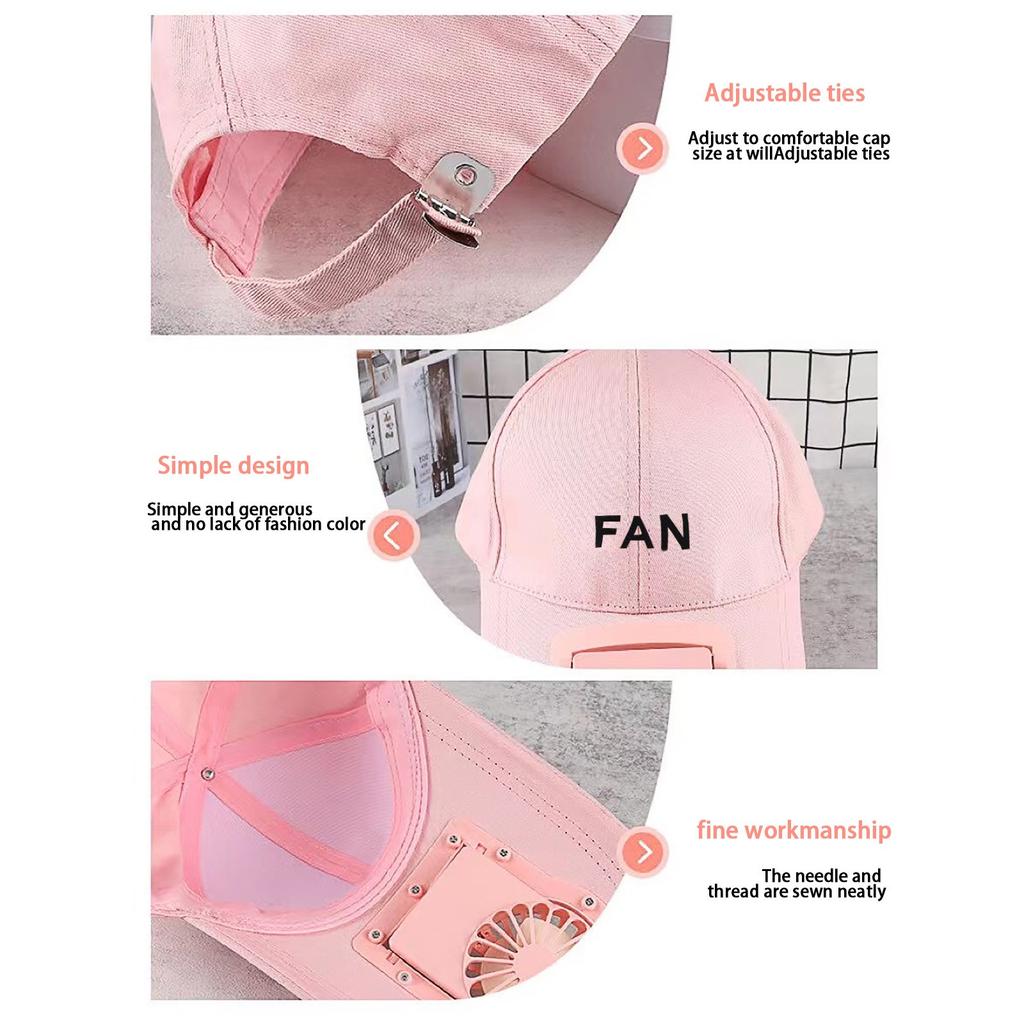 Portable Mini USB Rechargeable Fan Hat Outdoor Sun Protection Adjustable Cap with Detachable Fan for Hands-Free Cooling