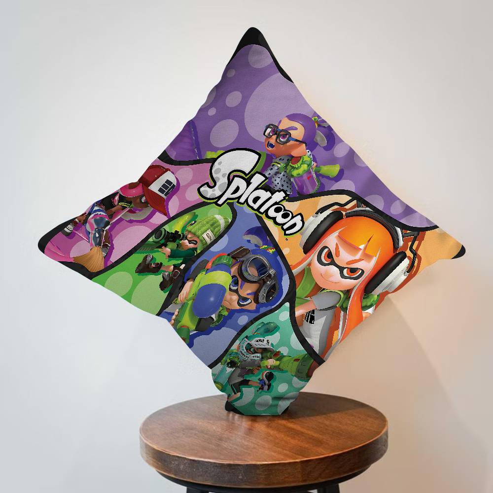 Game S-Splatoon Pillow Anime Pillow Sofa Bed Head Pillow Cover Cushion Cover 45x45 Cm Fashion