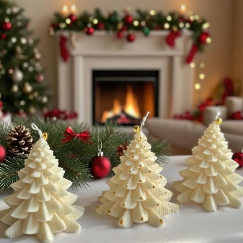 Christmas Tree Silicone Candle Mold Multipurpose Silicones Mould For Handmade Candle Soap Chocolate Festival Decoration