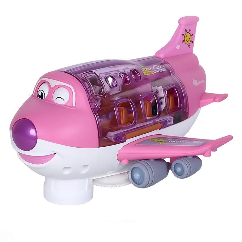 

Автоматическая ходячая игрушка-самолет, вращение на 360°, свет и музыка, автоматическое открытие, объезд препятствий, розовый/голубой, всестороннее движение, батарейки в комплект не входят розовый