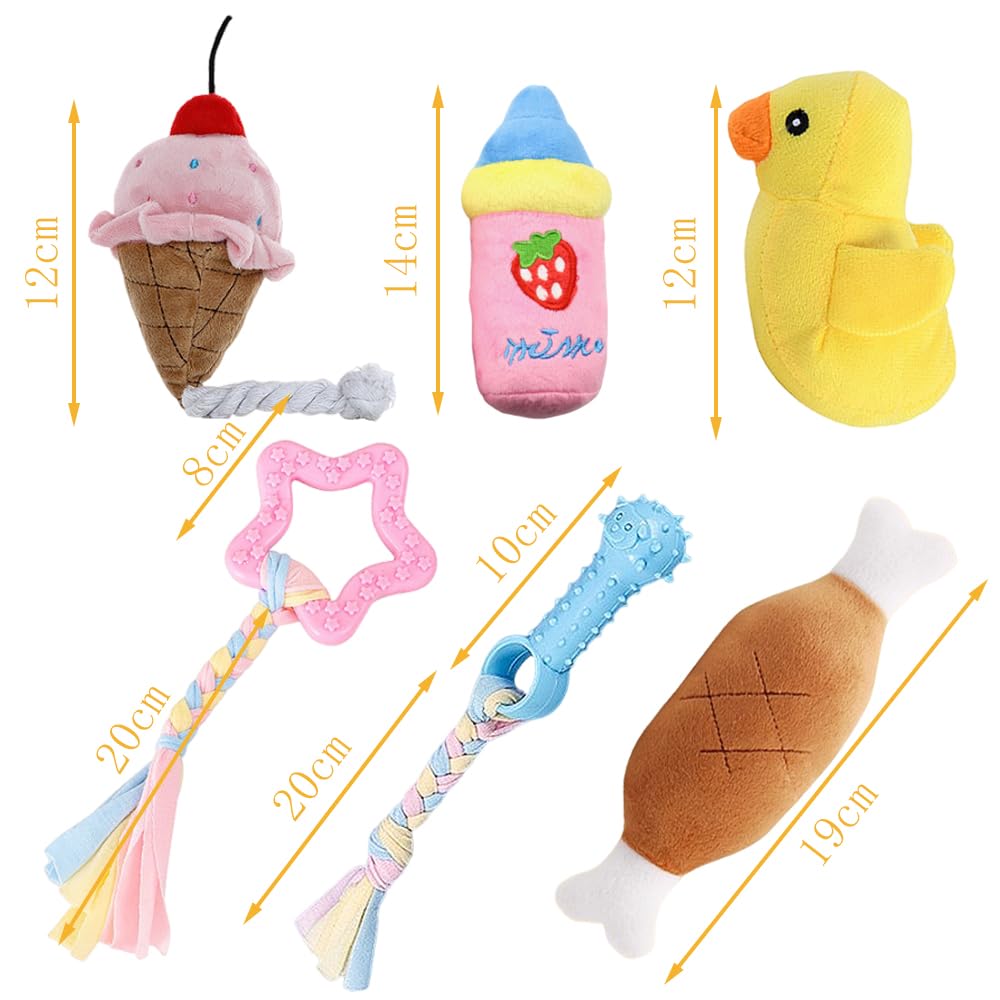 YBGGJO Dog Dog Rope Set of Plush Squeak Throwing Pet Teeth Lack of Stress Suitable for Toys, Toys, 6, Toys, Toys, Toys, Toys, Cute, Fun, Chewing,