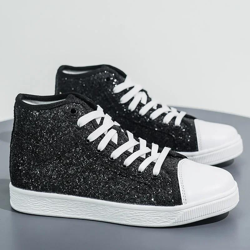 

Lightweight Women s Vulcanized Shoes Fashion Glitter Sneakers Woman Size 41 Luxury Red Designer Shoes Women High top Sneakers 41
