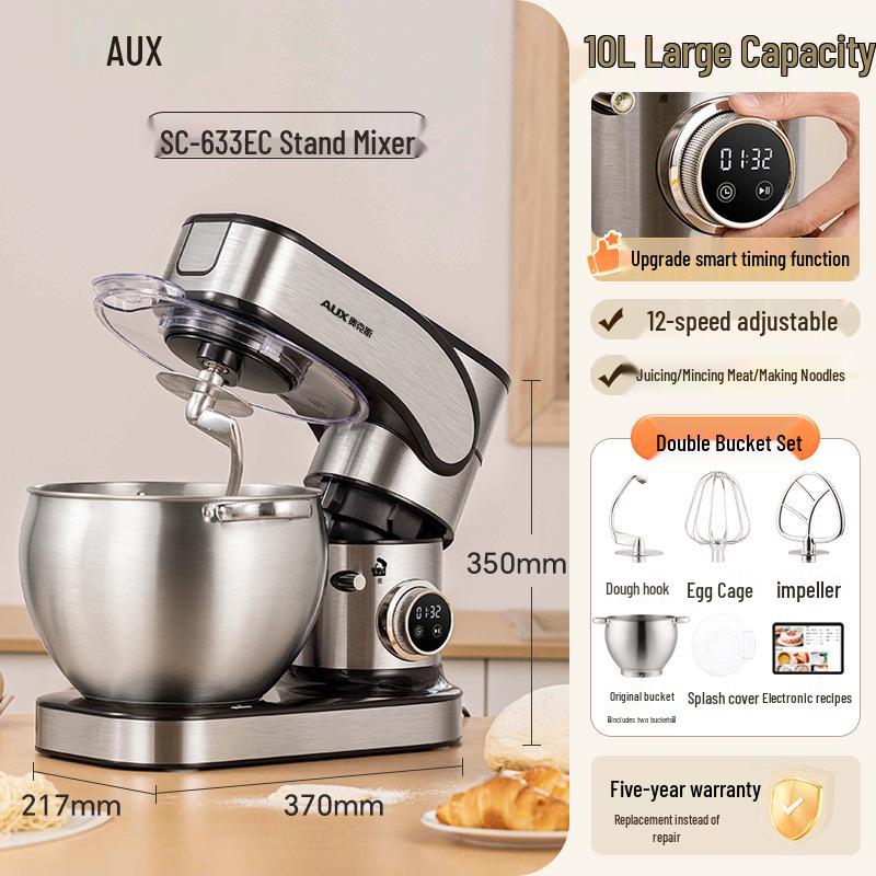 10L Multifunctional Chef Machine: Dough Mixer, Stand Mixer & Egg Beater for Home & Commercial Use