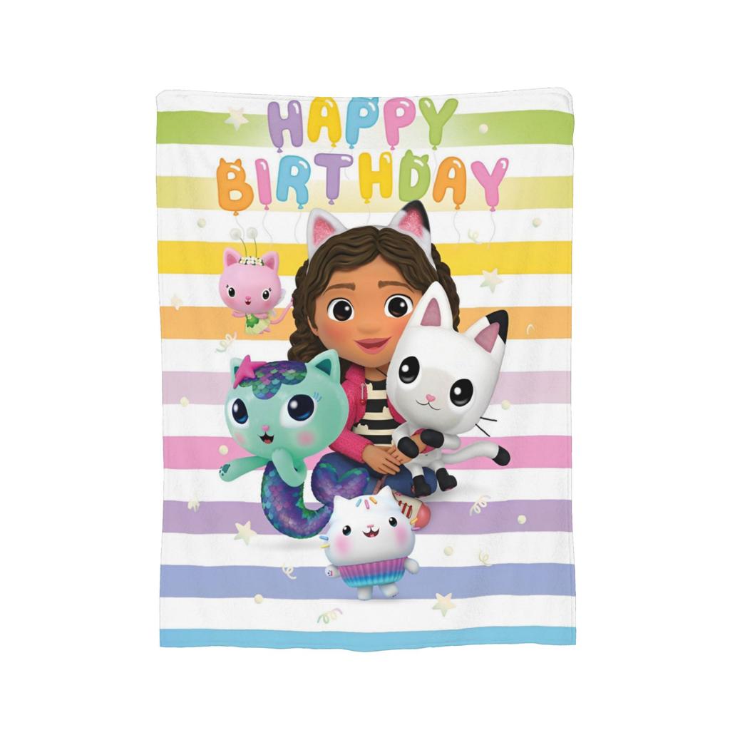 Cartoon Cute Gabby Dollhouse Blanket Velvet Printed  Multi-function Lightweight Throw Blankets for Bedding Car Quilt