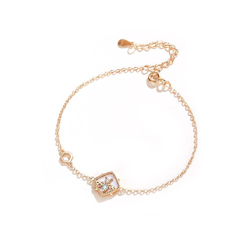 Tancise 925 Sterling Silber Zirkon Armband Schmuck Geometrische Perlenkette Gliederarmbänder Mode Feines Hochzeitsgeschenk für Freundin Frauen