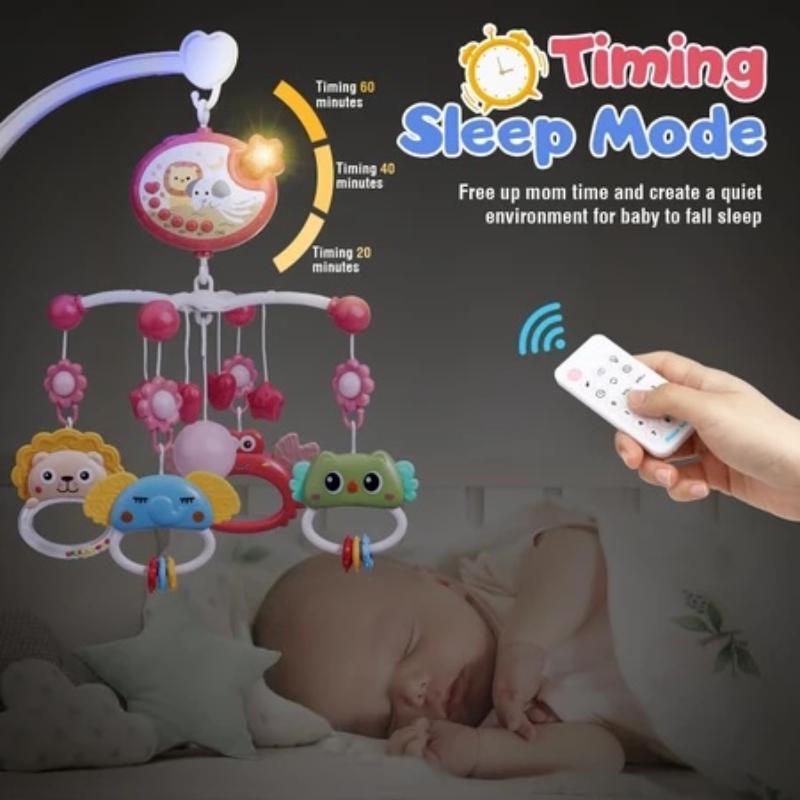 1 Set Light Sleep Toy Hanging Music Bed Bell Rotating Newborn Remote Control Crib Toys Multifunctional Baby Soothing Props