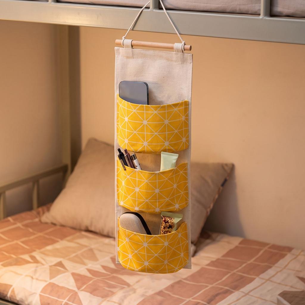 3pc Dormitory Bed Storage Hanging Bag + Hook