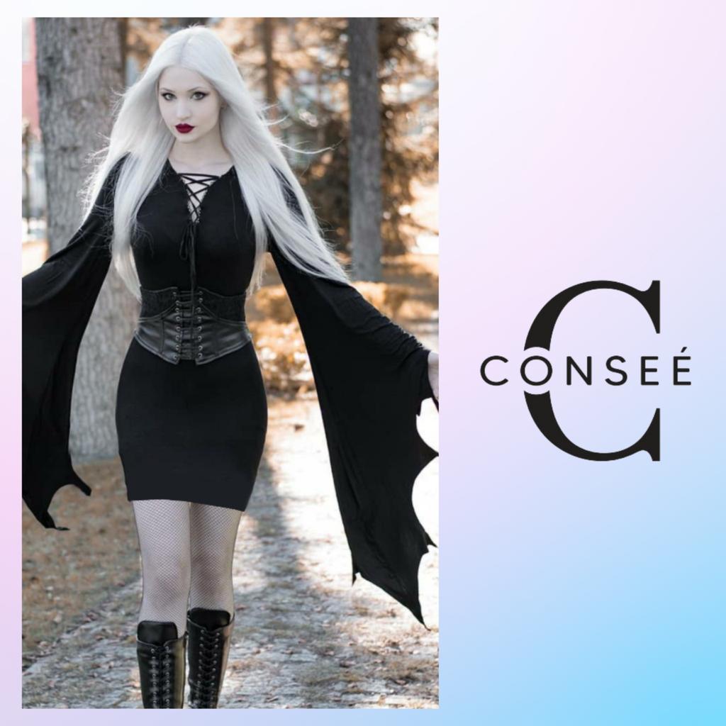 Black Gothic Bat Dress Clothing Vampire Costume Witch Costume