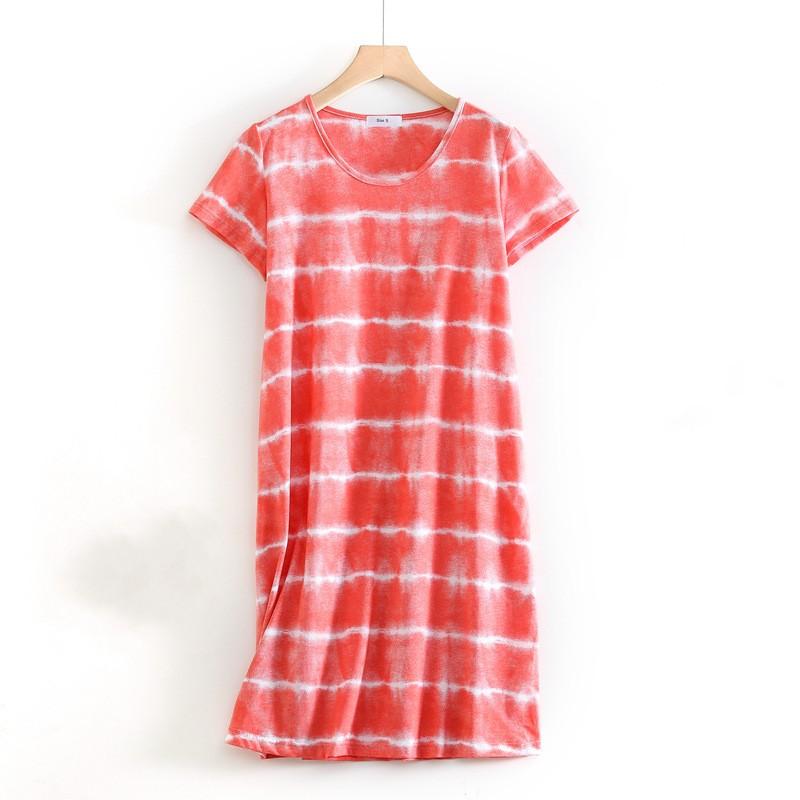 Plus Size Summer Women Nightdress Short Sleeve Cute Cartoon Sleepwear Sweet O Neck Nightgowns Pyjamas Lady's Cotton Sleepdress