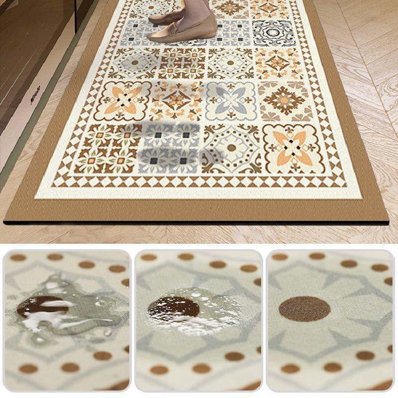 Kitchen Special Anti-dirty Anti-fouling Floor Mat Diatom Mud Absorbent Mat Non-slip Anti-oil Carpet Wipeable No-wash Floor Mat Home