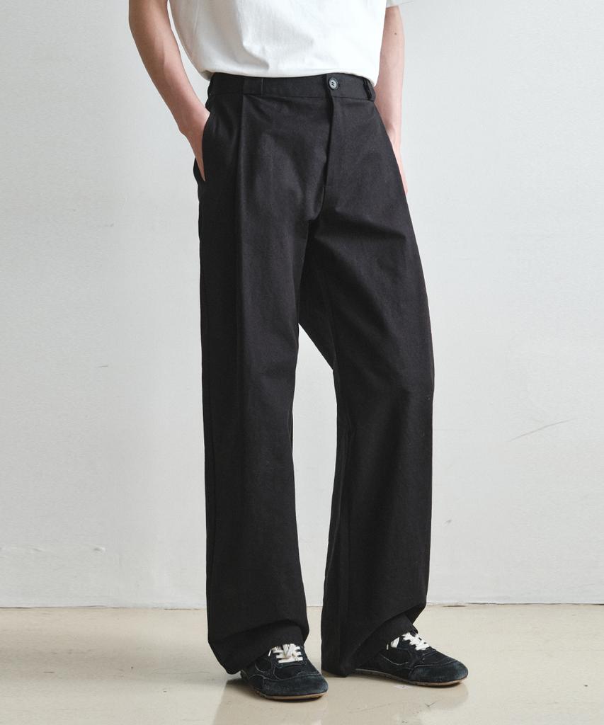Wednesday Oasis Deep Tuck Wide Cotton Pants_Black(W26Pt03)