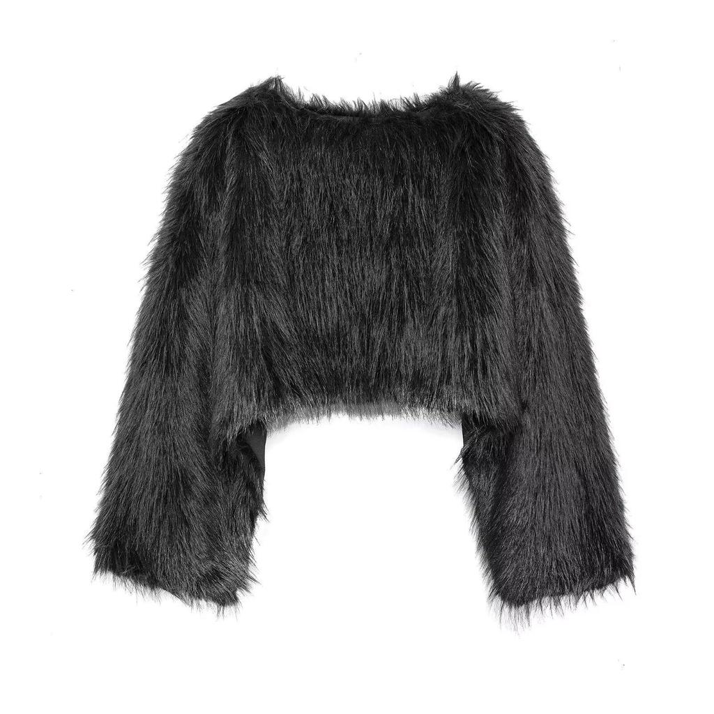 Women's High-End Faux Fur Pullover Coat - Autumn/Winter Versatile Short Style