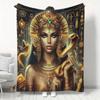 Beauty and Snake Print Blanket – Portable Throw for Bed, Travel, Camping, Living Room, Office, Sofa, Chair & Bed