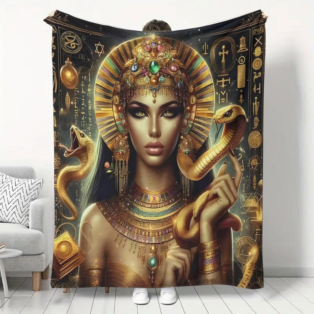 Beauty and Snake Print Blanket – Portable Throw for Bed, Travel, Camping, Living Room, Office, Sofa, Chair & Bed