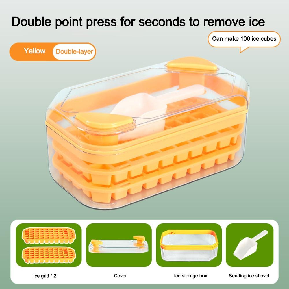 

Silicone Ice Cube Mould 100 Grid Ice Storage Box New Ice Block Mold Ice Tool жёлтый