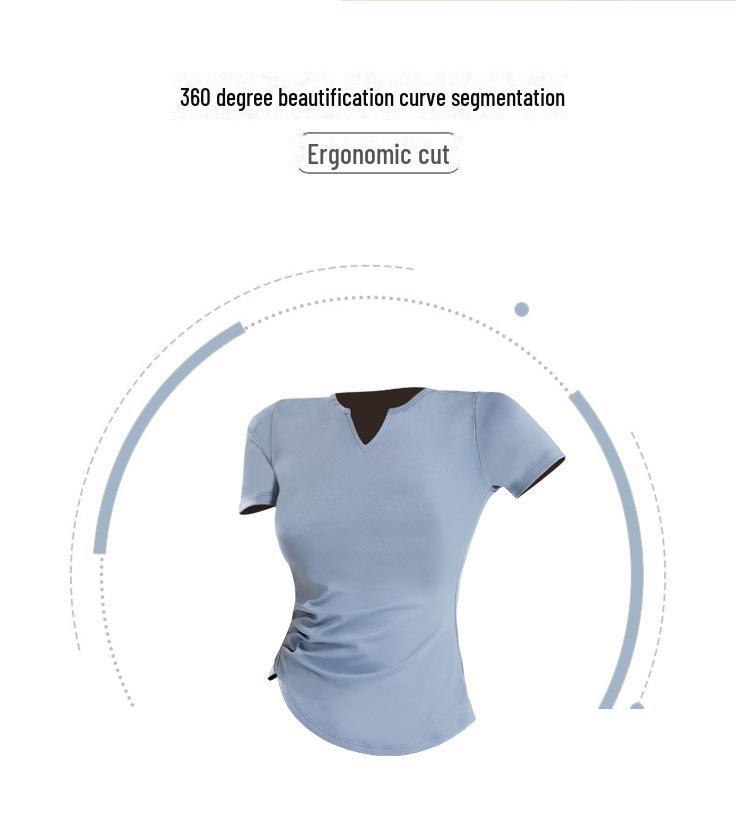 2025 İlkbahar/Yaz Hızlı Kuruyan Spor Yoga Seti – Dar Kesim, Kısa Kollu Fitness Giyim