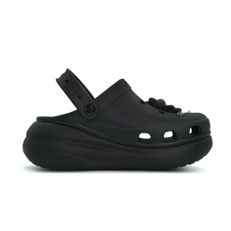 Crocs Crush Clog Classic Crush EVA Rain Shadow Painting Imp Puff Hole Shoes Unisex Black