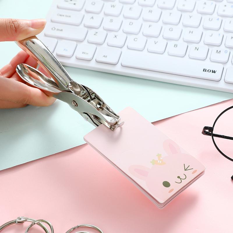 Portable Single Hand Held Metal Stationery Round Hole Diameter 6mm Hole Punch Pliers Hole Punch Paper For School Office Supplies