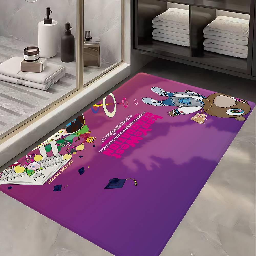 Kanye West Anmie Bathroom Mat Non-Slip Laundry Room Mat Laundry Decor Balcony Child Living Room Toilet Rug