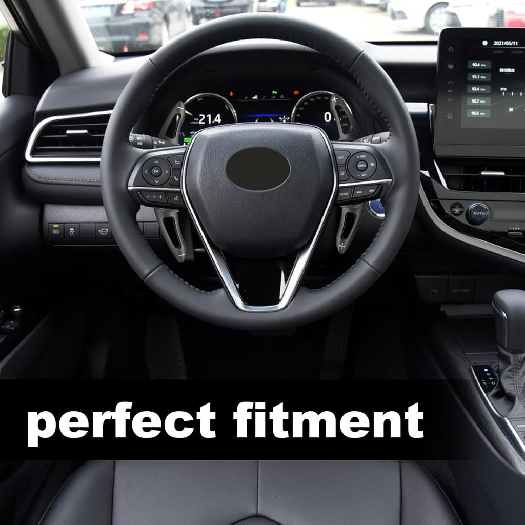 Steering Wheel Paddle Shifter Extensions Covers Compatible With Toyota Camry 2018- For Corolla RAV4 Avalon -, Aluminum Car Paddle Shifter Extension