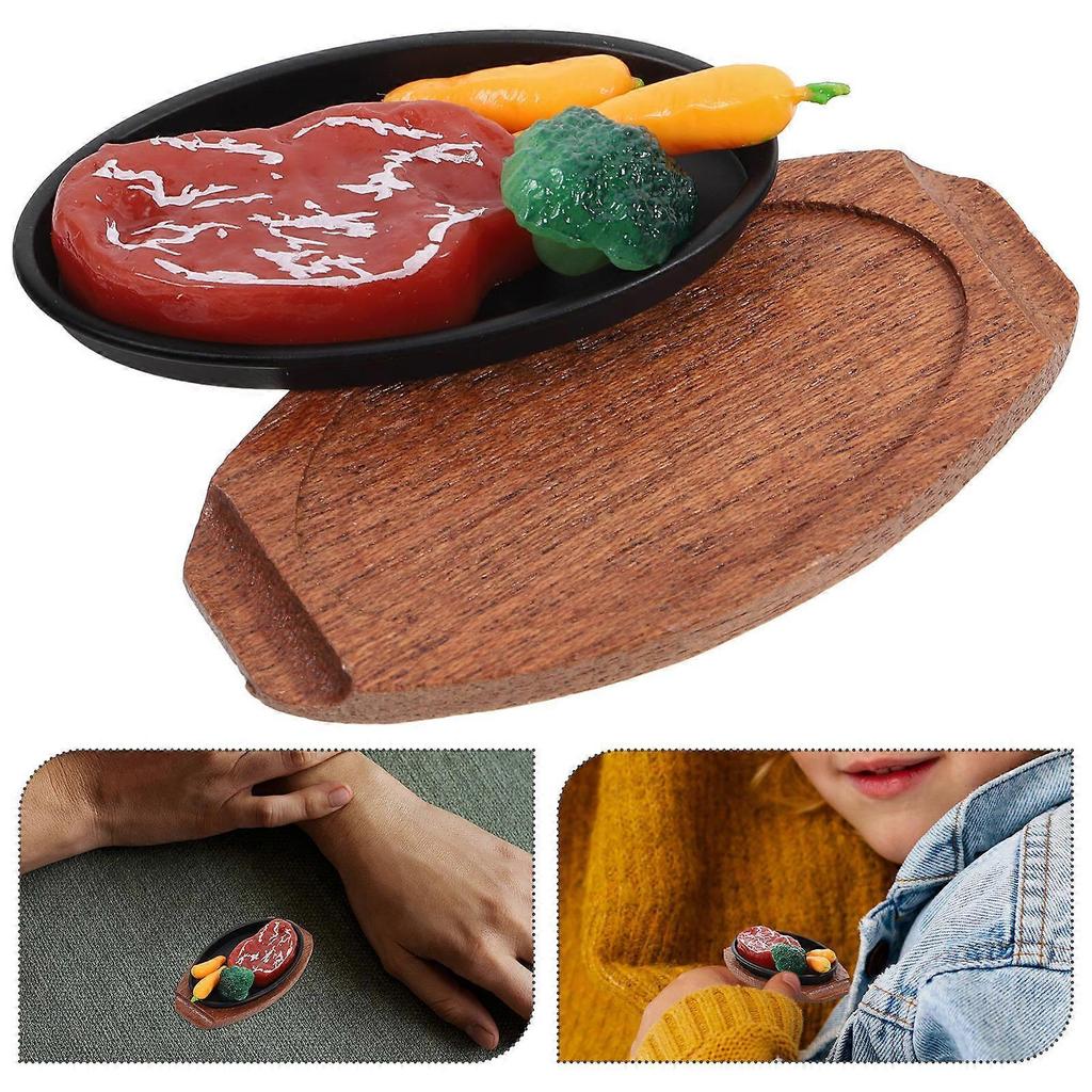 Realistic Miniature Steak Toy with Fake Meat for Dollhouse Kitchen Decor and Play Accessories Assorted Color