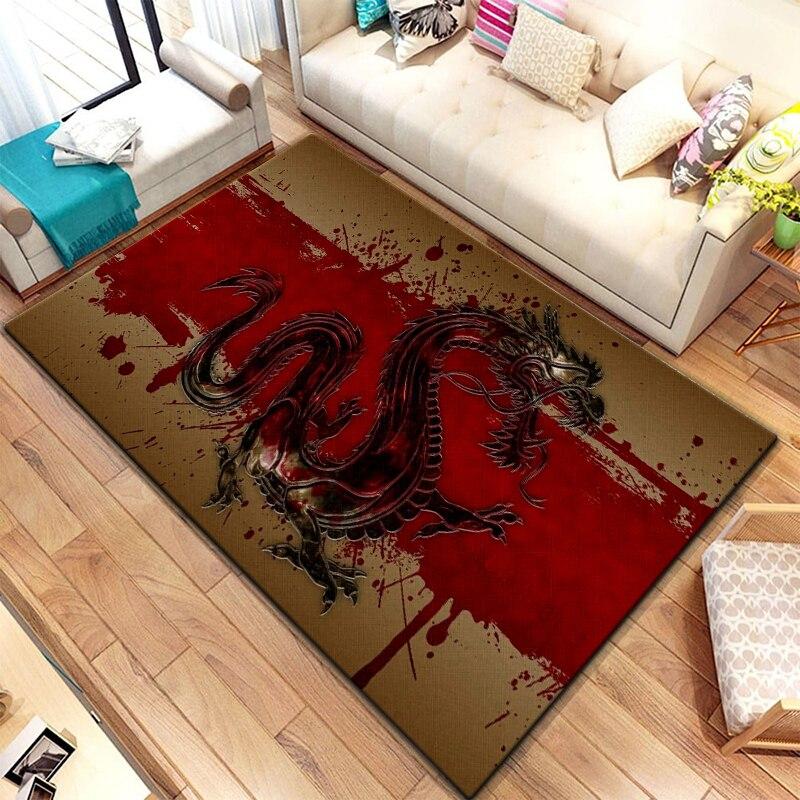 Alfombra personalizada HD de dragón chino, decoración del hogar, estera de camping, estera de cocina para baño, estera de yoga, alfombras para sala de estar
