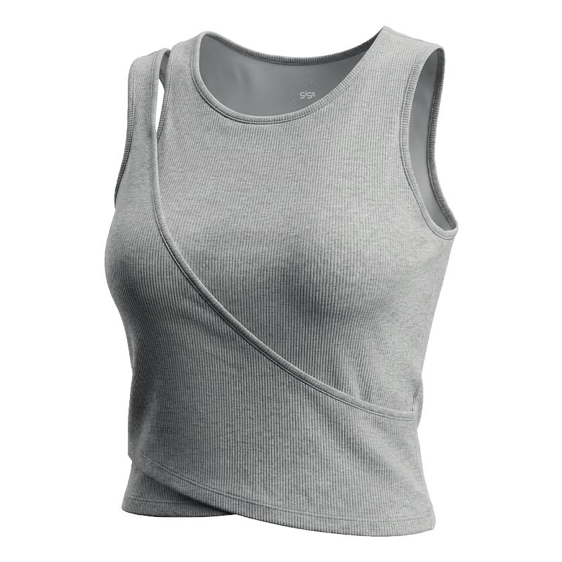 

gigt Women s Ribbed Fixed-Cup Sports Vest XL
