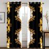 3D Modern Luxury Brand Design Baroque Black Gold Fashion 2 Pieces Shading Window Curtain For Living Room Bedroom Decor Grommet