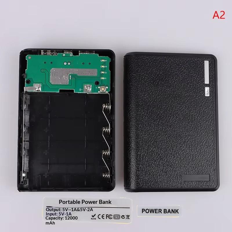 4 slotový box na baterie 18650 Power Bank Držák Přenosný duální USB Type C Nabíjecí pouzdro Pro pouzdro na baterie 18650