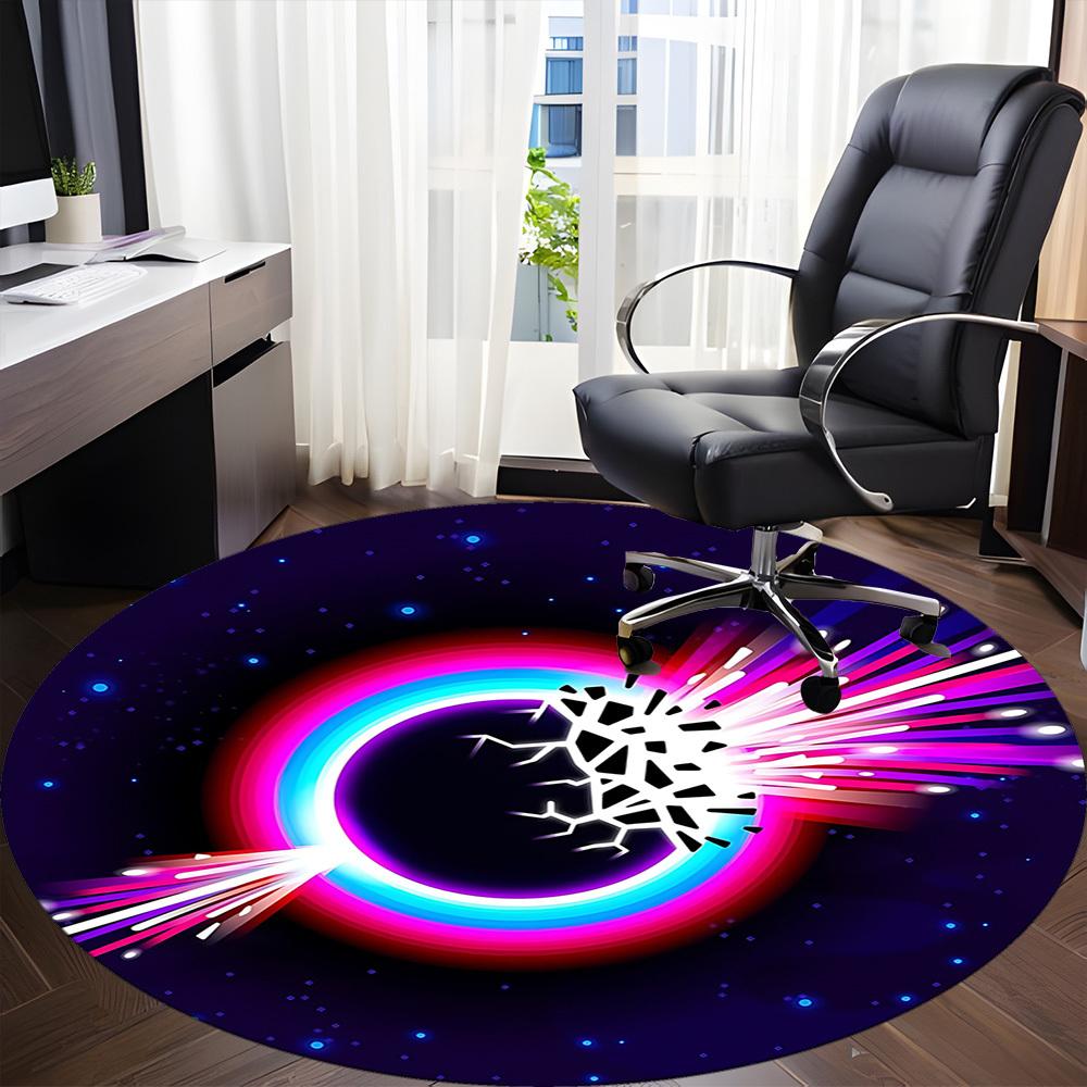 1pc Galactic Burst Carpet for Office Non Slip, Round Carpet, Soft & Comfortable, Carpet for Office, Lightweight Round Floor Mat