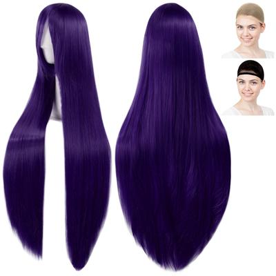 CaseEden Cosplay Wig, Premium, Smooth, Long, Straight, 100cm, Dark Purple (WIG6157)