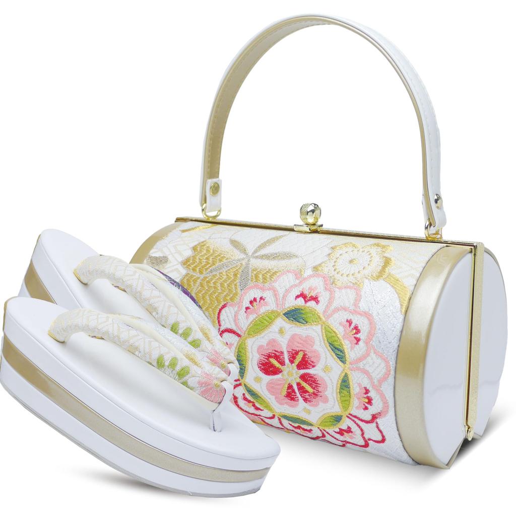 Kimono Obi Fabric Zori Bag Set 5 Types [NISHIORI] Long-sleeved 3-ply (LL, W43-3)