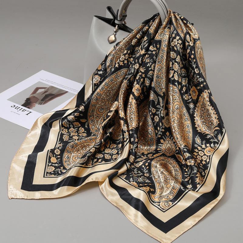 90 Square Scarves, Silk Scarves, Women's New Spring and Summer High-end Sense Versatile, Thin Scarves, Shawls Outside