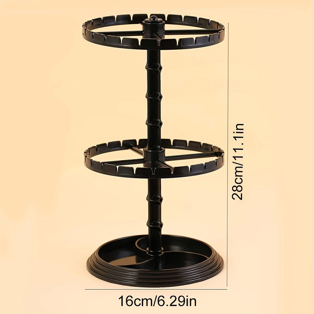 1pc Double Layered Rotating Jewelry Rack, Transparent Tree Shaped Jewelry Display Rack, Earring and Necklace Storage Rack