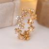 Female Cute Small Flower White Zircon Plumeria Rings For Women Vintage Trendy Gold Color Ring Wedding Jewelry Mother's Day Gifts