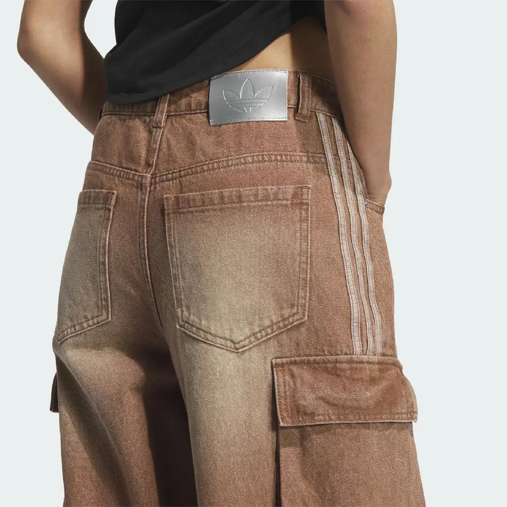 adidas Originals FW25 Team Multicargo Denim Pant Fashion Comfortable Versatile Loose Multi-Pocket Work Pants Women Pants KC5871