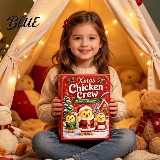 Cute Animal Figures 2026 Christmas Chick Advent Calendar 24 Day Countdown Box with Xmas Party Favors Acrylic Ornaments Festive Tree Hanging