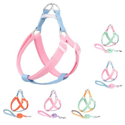 Dog Harness Leash Collar Set No Pull Adjustable Nylon Pet Harness Vest For Small Large Dogs Lead Leash French Bulldog Walking