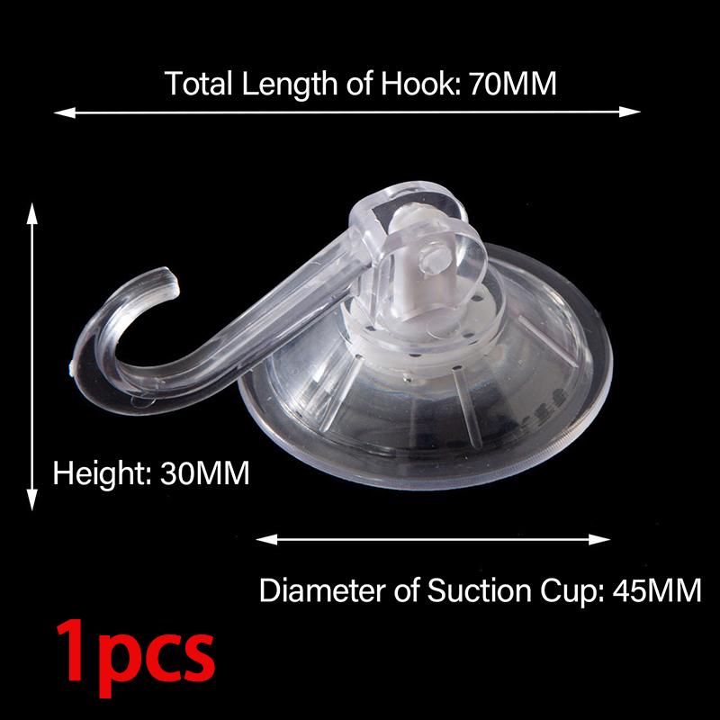 Reusable Suction Cup Hook, Transparent Strong Vacuum Waterproof Suction Cup Hookfor Kitchen Glass Supplies, Bathroom Towel Hook