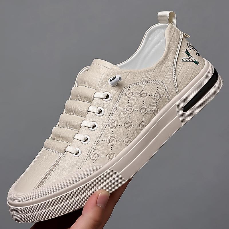 Pavasara un rudens jauni vīriešu ādas apavi, ikdienas ādas vīriešu apavi, mazie baltie apavi, modes skeitborda apavi