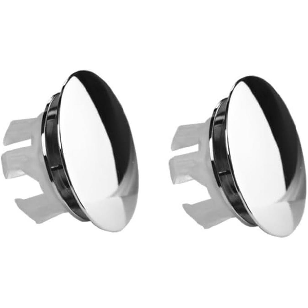 Sink Overflow Ring Chrome Bathroom Sink Overflow Cover Brass Material Insert in Round Trim Cap 2 Pack