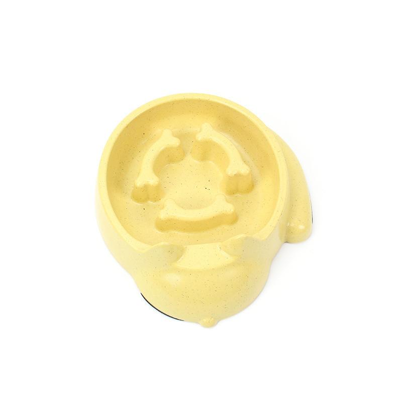 Pet Slow Feeder Non Slip Bamboo Fiber Dog Food Bowls Anti-Gulping Cats Puppy Slower Feeding Dishes for Medium Small Dogs