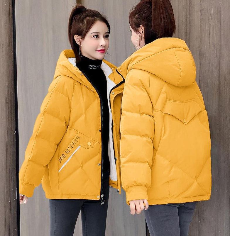 Winter Women Parka Stand Collar Hooded Jacket Loose Warm Thicken Outerwear Down Cotton Casual Jacket Female Basic Coat