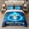 Ensemble de literie Design Lazio FC Texte personnalisé 1 Housse de couette & 2 Taies d'oreiller