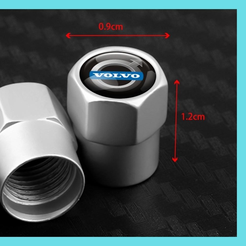 4Pcs Car Wheel Tire Valve Caps Metal Stem Cover For Volvo XC60 V50 V40 XC90 S60 S40 S80l V90 V60 EX90 S90 XC40 C40 S70 Accessory