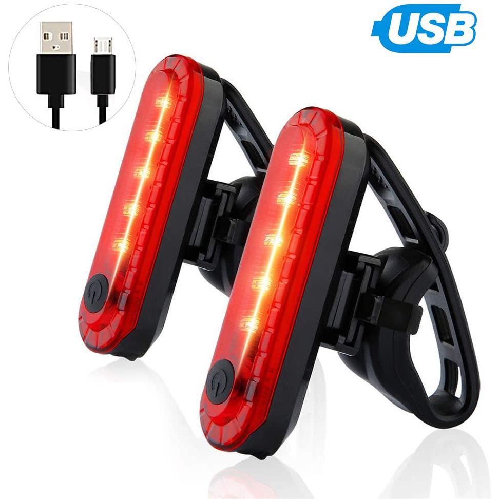 2018 Bicycle Tail Light USB Rechargeable, High Brightness Safety Warning for Outdoor Cycling